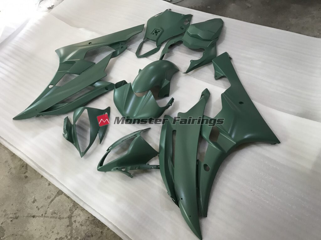 Yamaha R6 custom ABS fairings 2006 - 2007 in Military Green - durable replacement kit, Monster Fairings