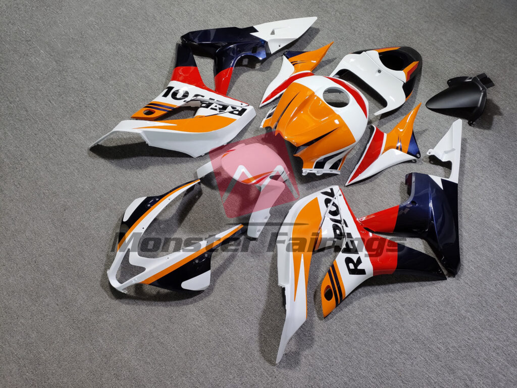Gloss Custom White Repsol ABS fairings for Honda CBR600RR 2007 - 2008 - premium OEM fit kit by Monster Fairings