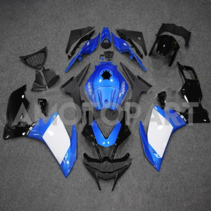 Aprilia RS4 50 2011-2016 Gloss Blue & Black with White ABS Fairings | Monster Fairings