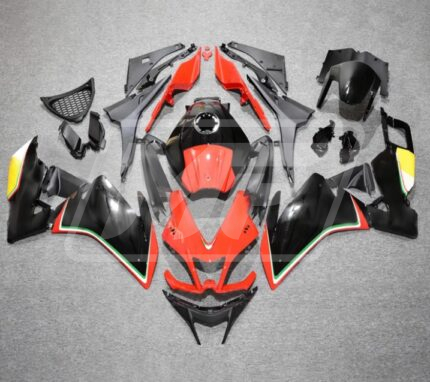 Aprilia RS4 50 2011-2016 Gloss Black & Red with Yellow ABS Fairings | Monster Fairings