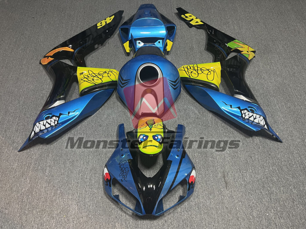Honda CBR1000RR 2006 - 2007 Gloss Blue Shark ABS fairings - custom motorcycle bodywork kit by Monster Fairings