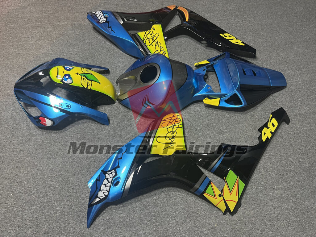 Honda CBR1000RR custom ABS fairings 2006 - 2007 in Gloss Blue Shark - durable replacement kit, Monster Fairings