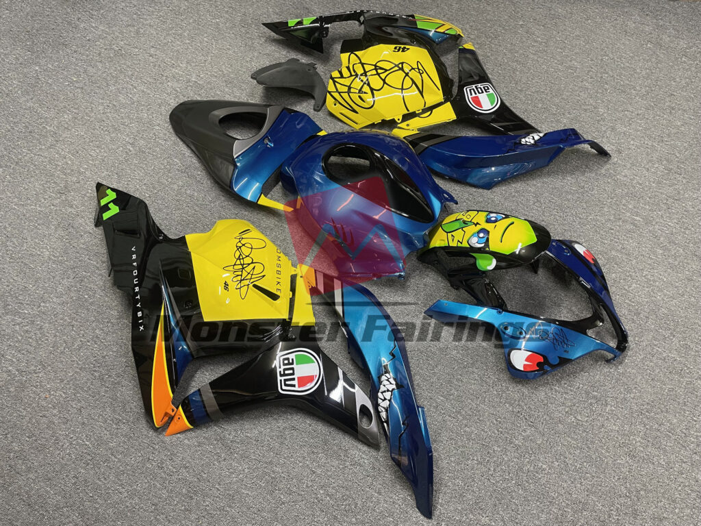 2009 - 2012 Honda CBR600RR Blue Shark fairing set - ABS injection, custom painted by Monster Fairings