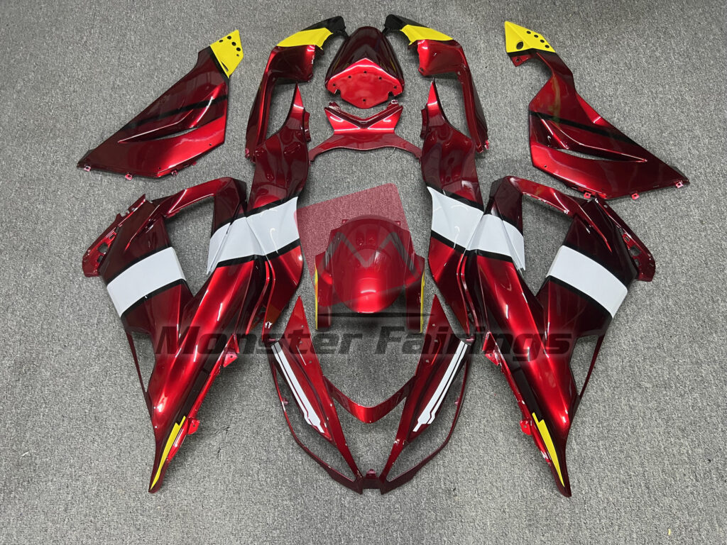 Kawasaki ZX6R 2013 - 2018 Candy Apple ABS fairings - custom motorcycle bodywork kit by Monster Fairings