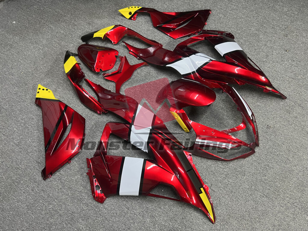 Kawasaki ZX6R custom ABS fairings 2013 - 2018 in Candy Apple - durable replacement kit, Monster Fairings