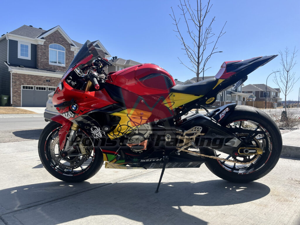 Monster Fairings ABS fairing kit for BMW S1000RR 2009 - 2014 - Gloss Red & Black with Yellow, precise OEM fit