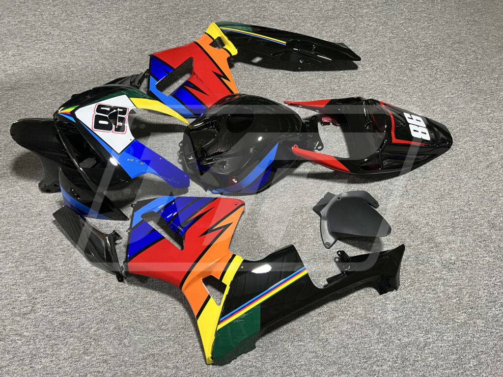 Honda CBR600RR custom ABS fairings 2005 - 2006 in Gloss Black, Blue, Red, Orange & Yellow - durable replacement kit, Monster Fairings