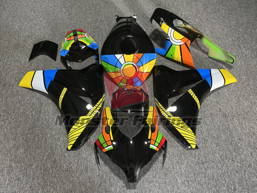 Honda CBR1000RR 2008 - 2011 Gloss Black Multi Color Style ABS fairings - custom motorcycle bodywork kit by Monster Fairings
