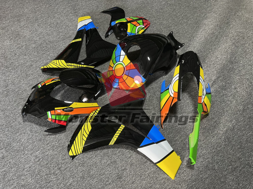 Honda CBR1000RR custom ABS fairings 2008 - 2011 in Gloss Black Multi Color Style - durable replacement kit, Monster Fairings