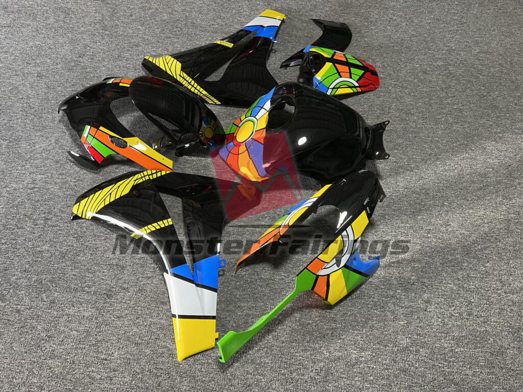 2008 - 2011 Honda CBR1000RR Gloss Black Multi Color Style fairing set - ABS injection, custom painted by Monster Fairings