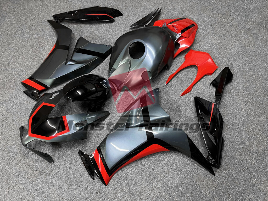 Gloss Grey, Black with Red ABS fairings for Honda CBR1000RR 2012 - 2016 - premium OEM fit kit by Monster Fairings