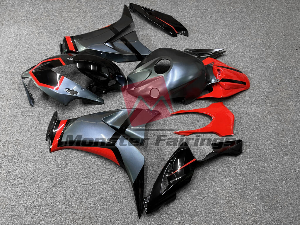 Honda CBR1000RR custom ABS fairings 2012 - 2016 in Gloss Grey, Black with Red - durable replacement kit, Monster Fairings