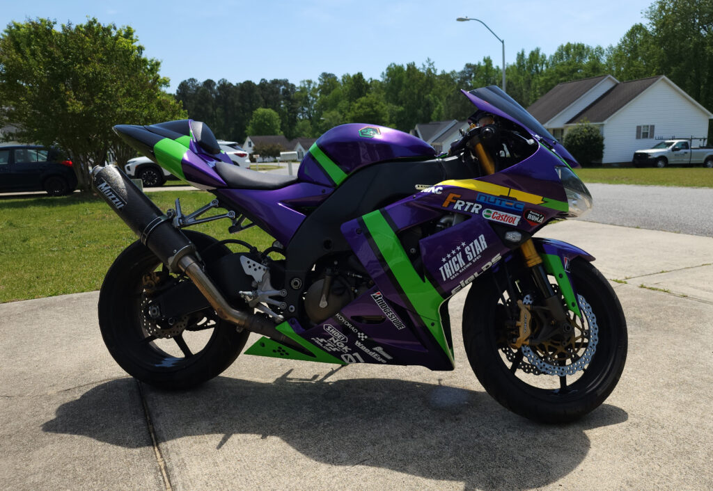 Kawasaki ZX10R 2004 - 2005 ABS fairings, Green Purple Trick Star - high - quality motorcycle kit by Monster Fairings
