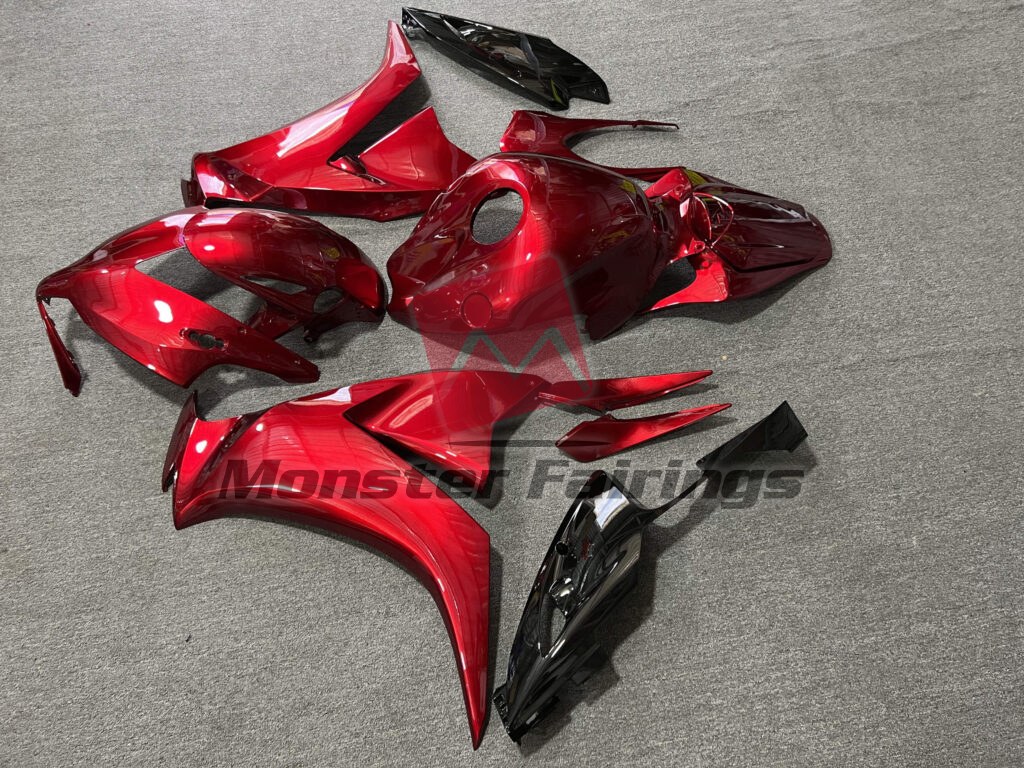 2012 - 2016 Honda CBR1000RR Gloss Deep Red & Black fairing set - ABS injection, custom painted by Monster Fairings