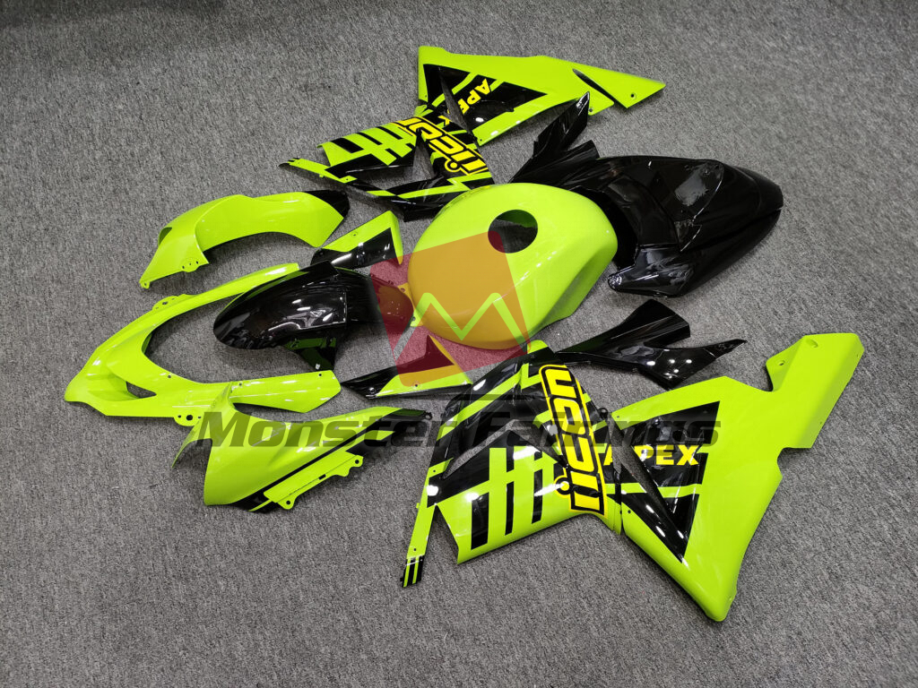 Gloss High Viz Yellow & Black ABS fairings for Kawasaki ZX10R 2004 - 2005 - premium OEM fit kit by Monster Fairings