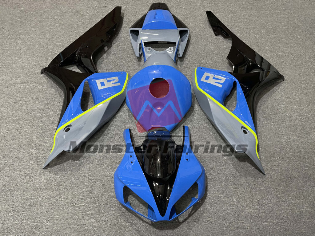Honda CBR1000RR 2006 - 2007 Gloss Blue, Black & Grey ABS fairings - custom motorcycle bodywork kit by Monster Fairings
