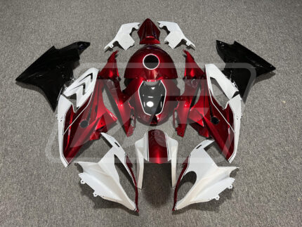 BMW S1000RR 2017-2018 Gloss Candy Red & White with Black ABS Fairings | Monster Fairings