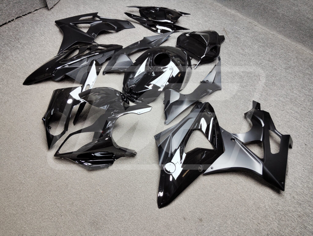 BMW S1000RR custom ABS fairings 2009 - 2014 in Gloss & Matte Black - durable replacement kit, Monster Fairings