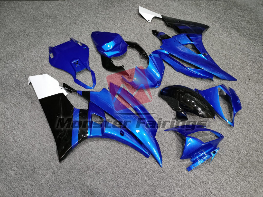 Gloss Blue with Black ABS fairings for Yamaha R6 2006 - 2007 - premium OEM fit kit by Monster Fairings