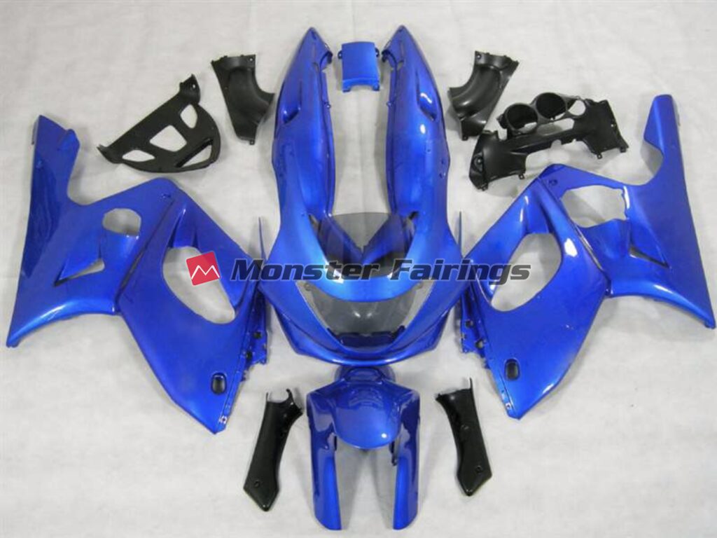 Yamaha YZF600 1998 - 2007 Gloss Blue Vibrant ABS fairings - custom motorcycle bodywork kit by Monster Fairings