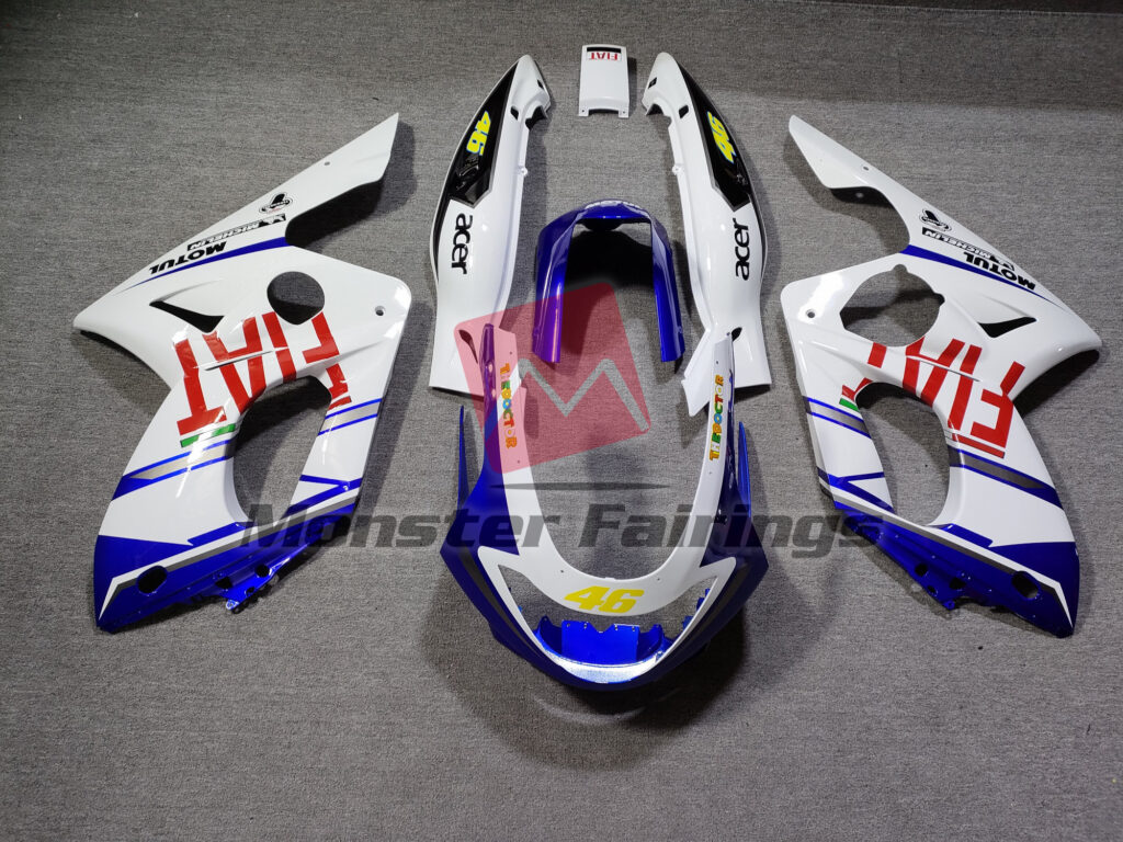 Yamaha YZF600 1998 - 2007 Gloss Fiat ABS fairings - custom motorcycle bodywork kit by Monster Fairings
