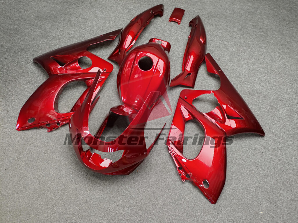 Yamaha YZF600 custom ABS fairings 1998 - 2007 in Gloss Candy Red - durable replacement kit, Monster Fairings