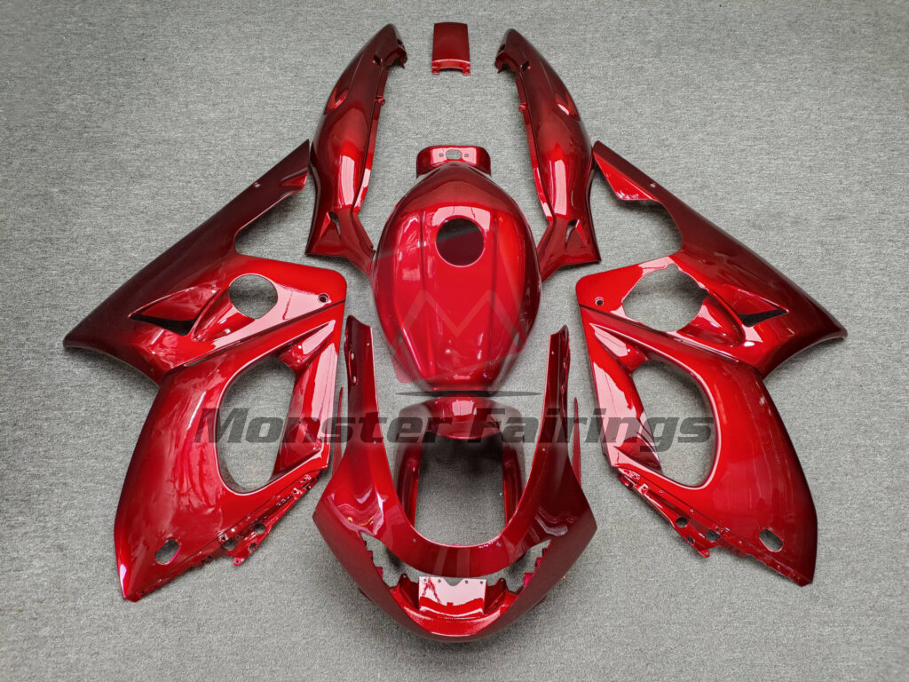 Yamaha YZF600 1998 - 2007 Gloss Candy Red ABS fairings - custom motorcycle bodywork kit by Monster Fairings