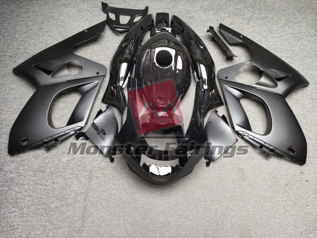 Yamaha YZF600 1998 - 2007 Gloss & Matte Black ABS fairings - custom motorcycle bodywork kit by Monster Fairings