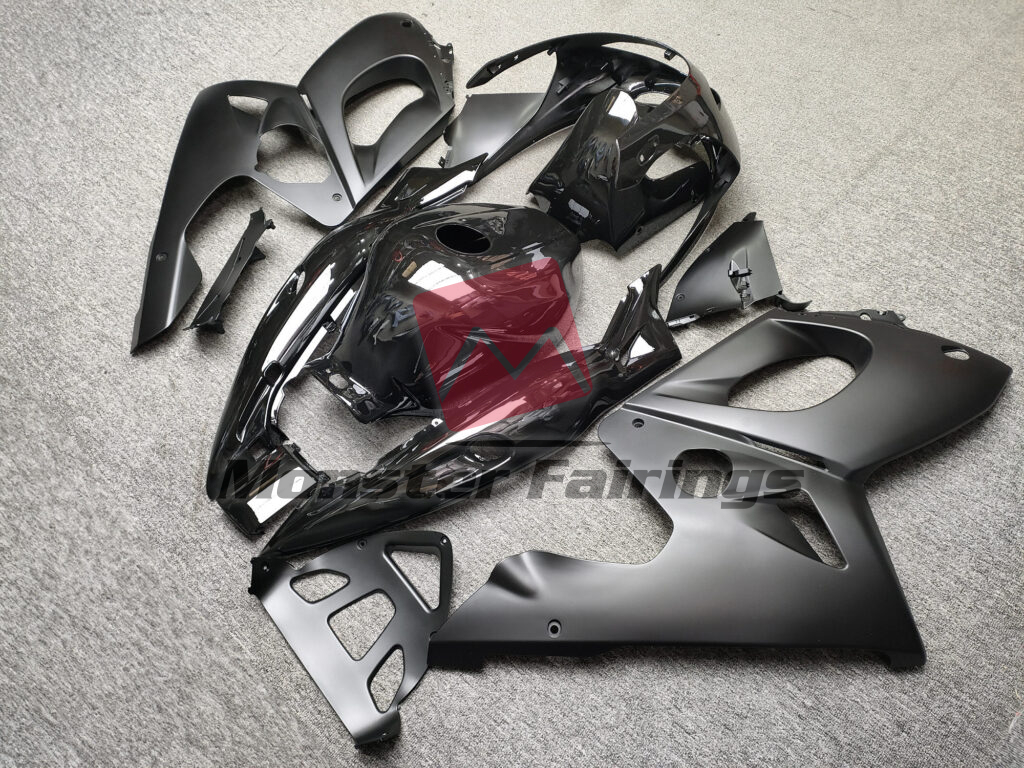 1998 - 2007 Yamaha YZF600 Gloss & Matte Black fairing set - ABS injection, custom painted by Monster Fairings