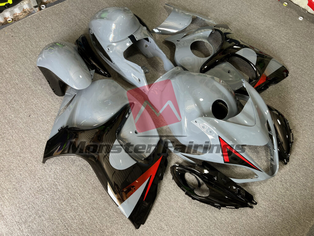 Nardo Grey and Black Limited ABS fairings for Suzuki GSXR 1300 2008 - 2020 - premium OEM fit kit by Monster Fairings