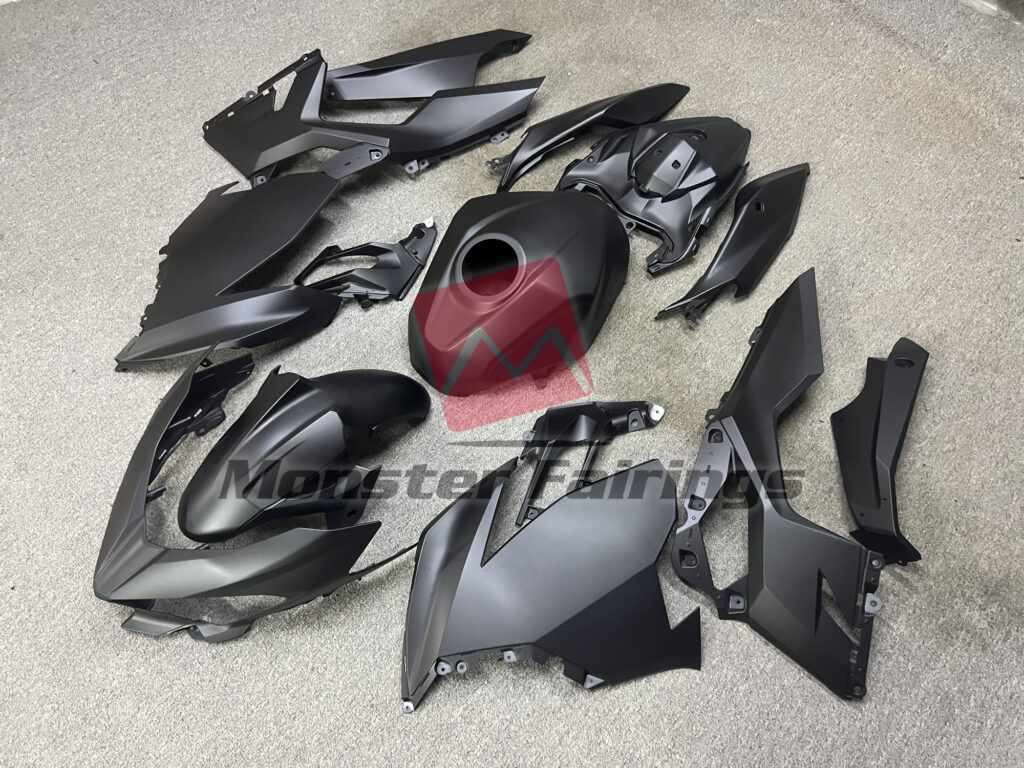 Matte Black ABS fairings for Kawasaki Ninja 400 2018 - 2024 - premium OEM fit kit by Monster Fairings