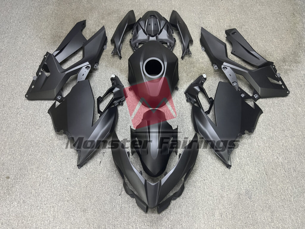 Kawasaki Ninja 400 2018 - 2024 Matte Black ABS fairings - custom motorcycle bodywork kit by Monster Fairings