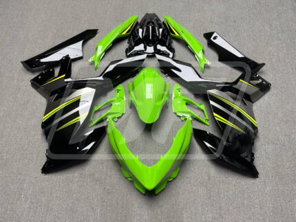 Kawasaki Ninja 400 2018-2024 Gloss Black with Green & Yellow ABS Fairings | Monster Fairings