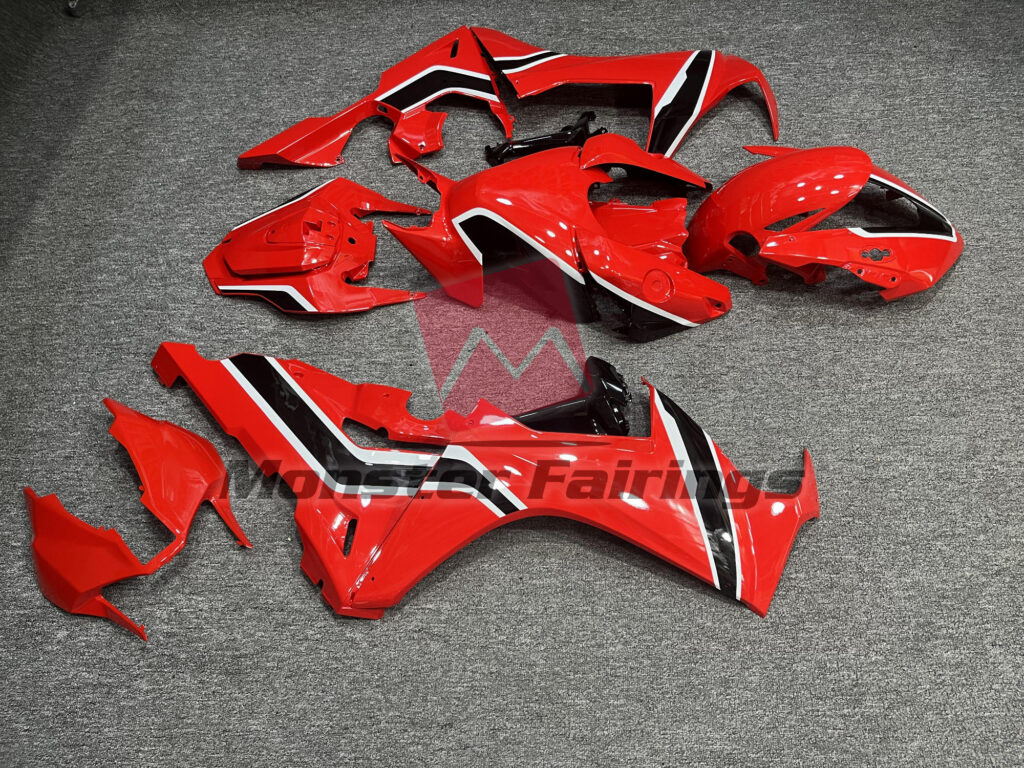 2017 - 2025 Honda CBR1000RR Gloss Red with Black fairing set - ABS injection, custom painted by Monster Fairings