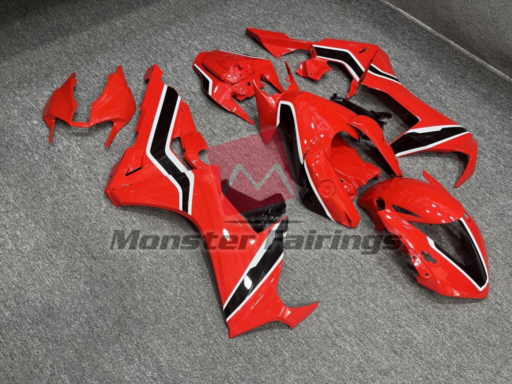 Honda CBR1000RR custom ABS fairings 2017 - 2025 in Gloss Red with Black - durable replacement kit, Monster Fairings
