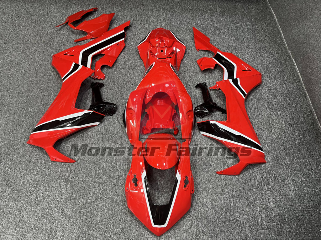 Honda CBR1000RR 2017 - 2025 Gloss Red with Black ABS fairings - custom motorcycle bodywork kit by Monster Fairings
