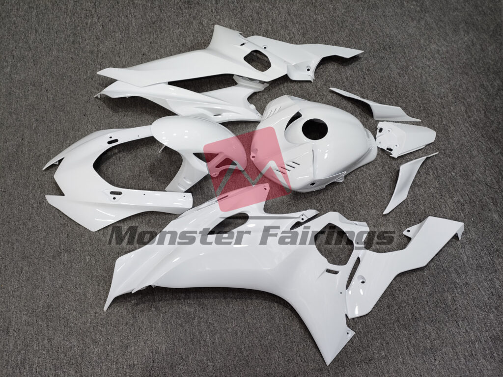 2017 - 2022 Yamaha R6 Gloss White fairing set - ABS injection, custom painted by Monster Fairings