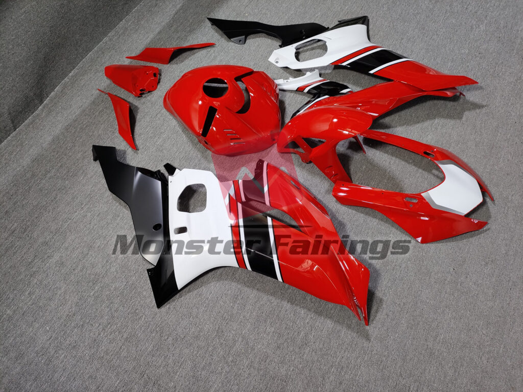 Red, White and Black ABS fairings for Yamaha R6 2017 - 2022 - premium OEM fit kit by Monster Fairings