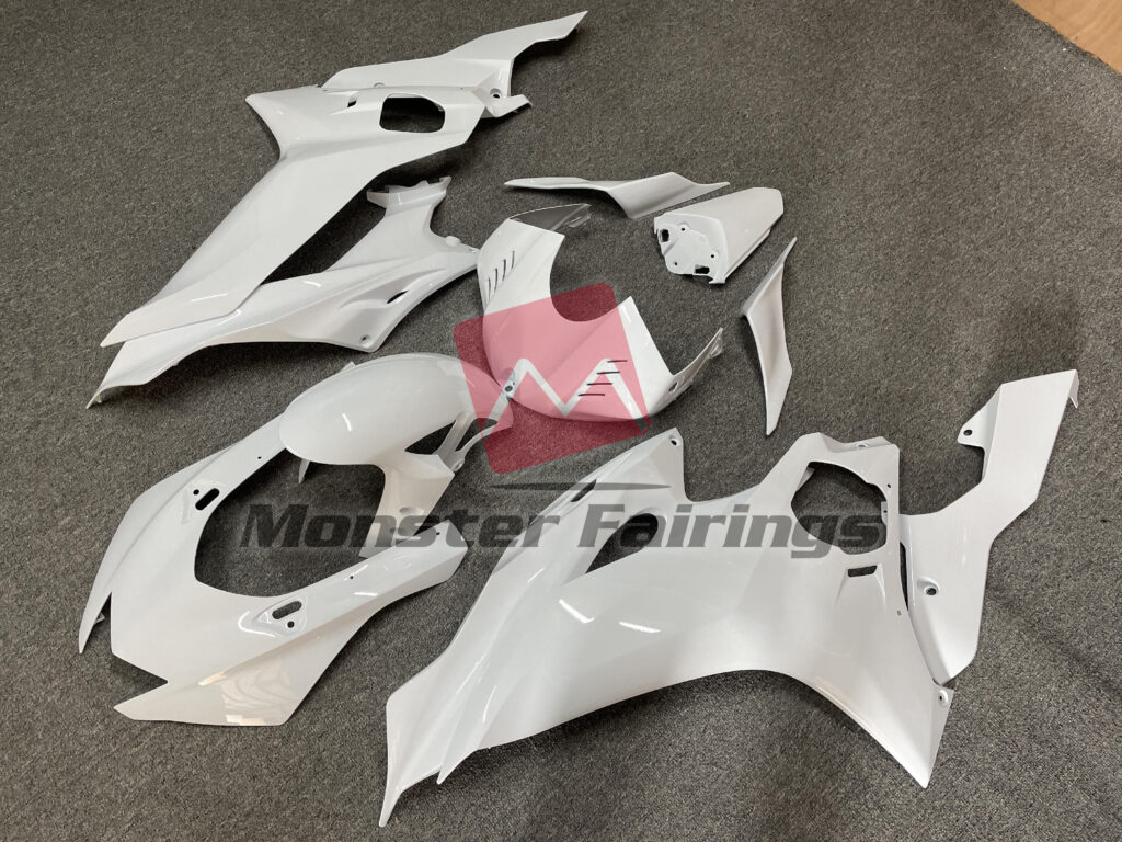 Yamaha R6 custom ABS fairings 2017 - 2022 in Gloss White - durable replacement kit, Monster Fairings