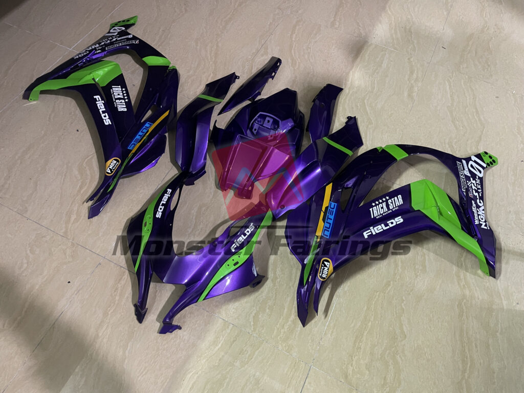 Purple, Green and Gloss ABS fairings for Kawasaki ZX10R 2016 - 2020 - premium OEM fit kit by Monster Fairings