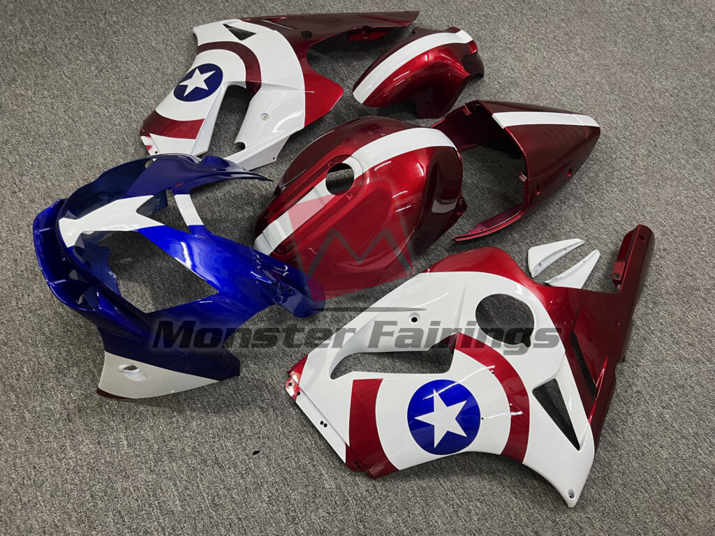 Gloss White & Red With Blue ABS fairings for Kawasaki ZX12R 2002 - 2005 - premium OEM fit kit by Monster Fairings