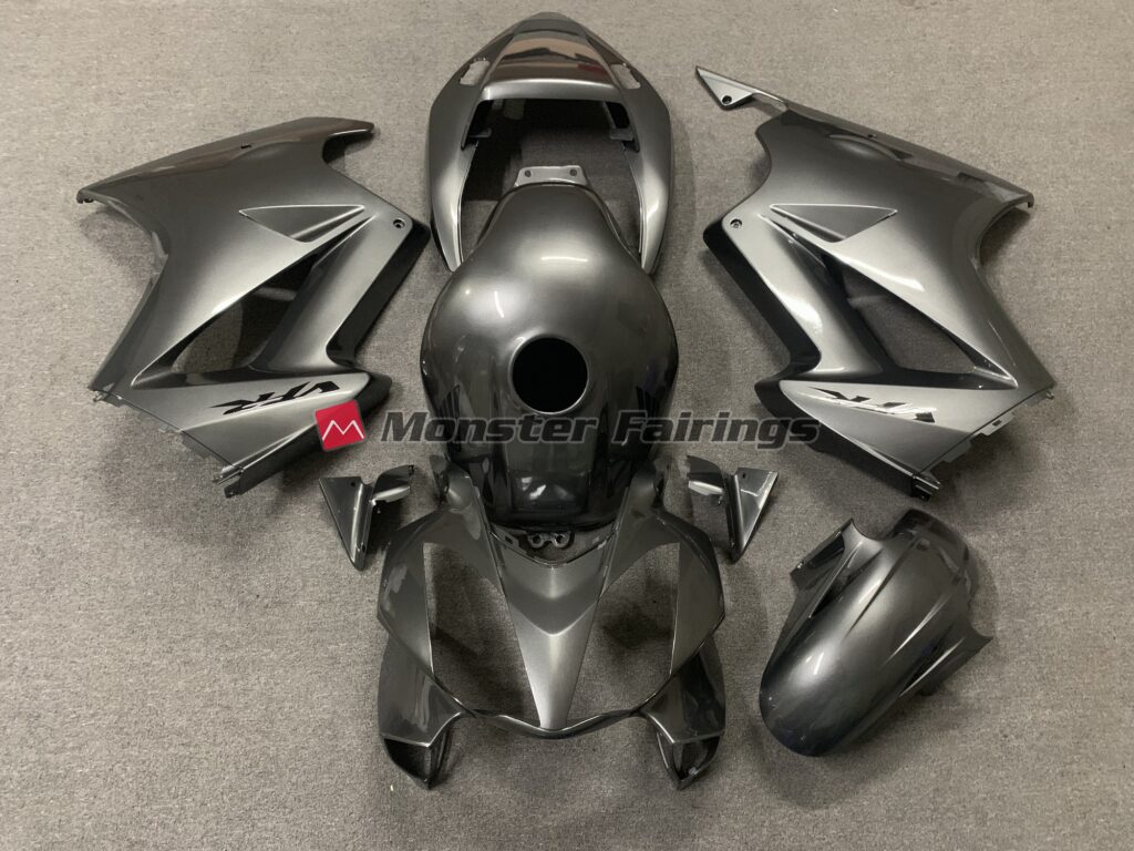 Honda VFR800 2002 - 2012 Dark Grey ABS fairings - custom motorcycle bodywork kit by Monster Fairings