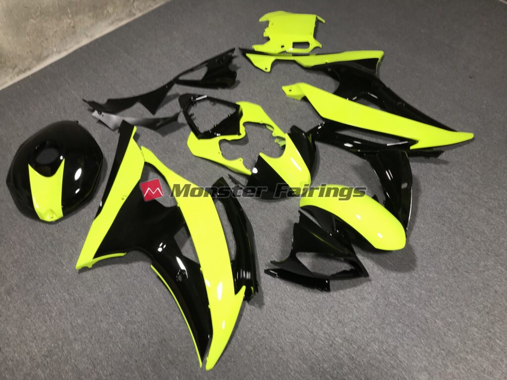 High Viz and Black Custom ABS fairings for Yamaha R6 2008 - 2016 - premium OEM fit kit by Monster Fairings