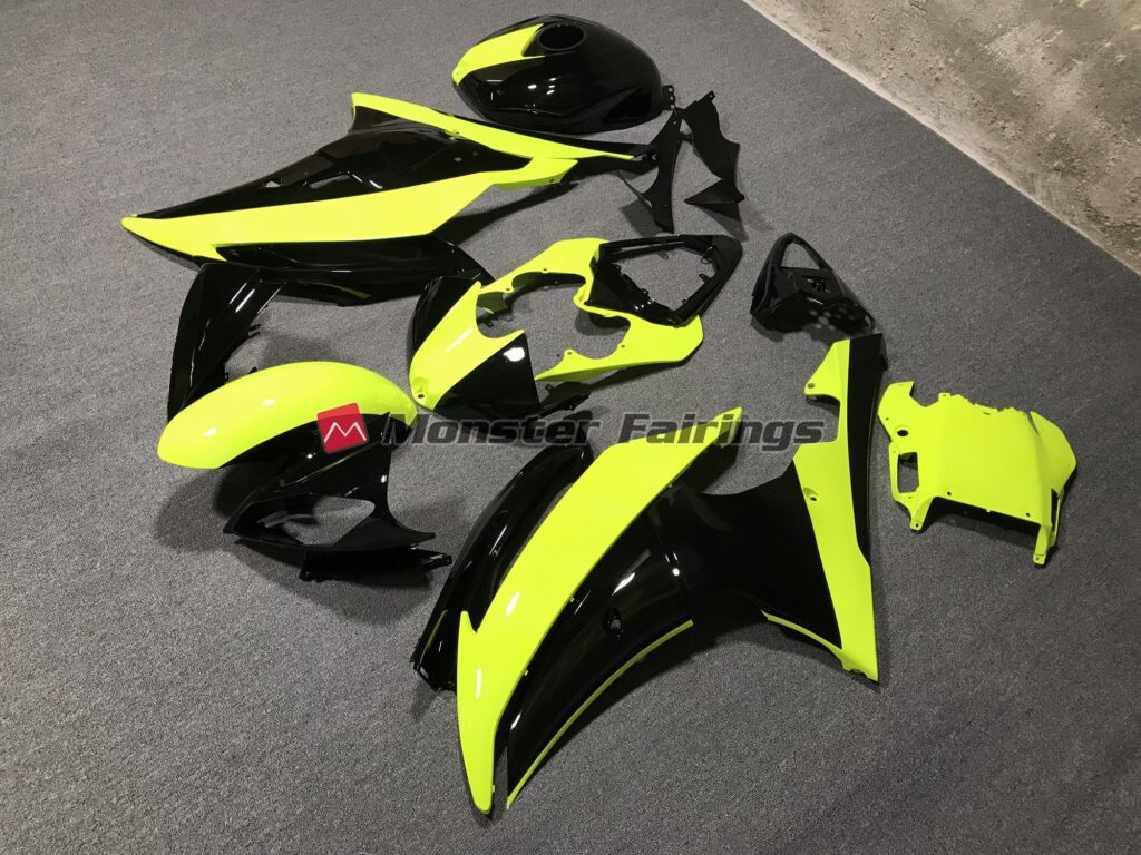 2008 - 2016 Yamaha R6 High Viz and Black Custom fairing set - ABS injection, custom painted by Monster Fairings