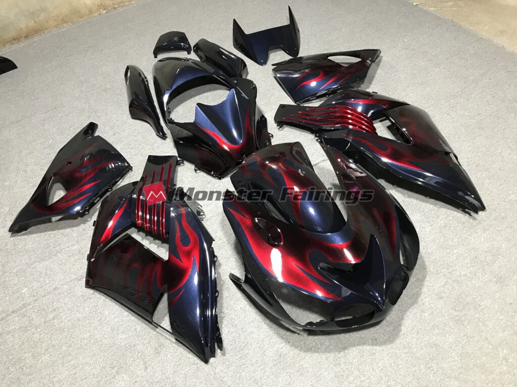 Monster Fairings ABS fairing kit for Kawasaki ZX14R 2006 - 2011 - Flame, precise OEM fit