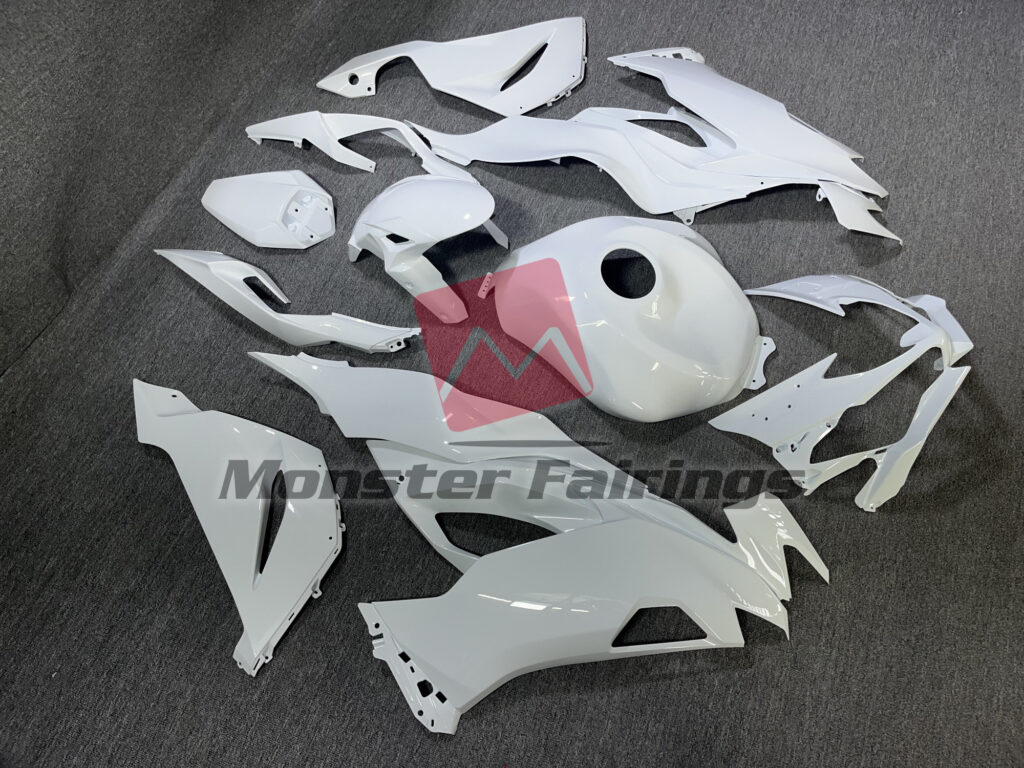 Gloss White ABS fairings for Kawasaki ZX6R 2019 - 2023 - premium OEM fit kit by Monster Fairings