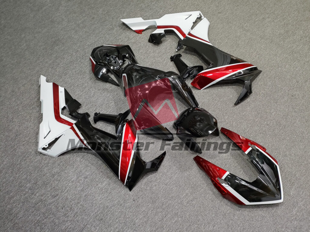 Honda CBR1000RR custom ABS fairings 2017 - 2025 in Gloss Black & White With Red - durable replacement kit, Monster Fairings