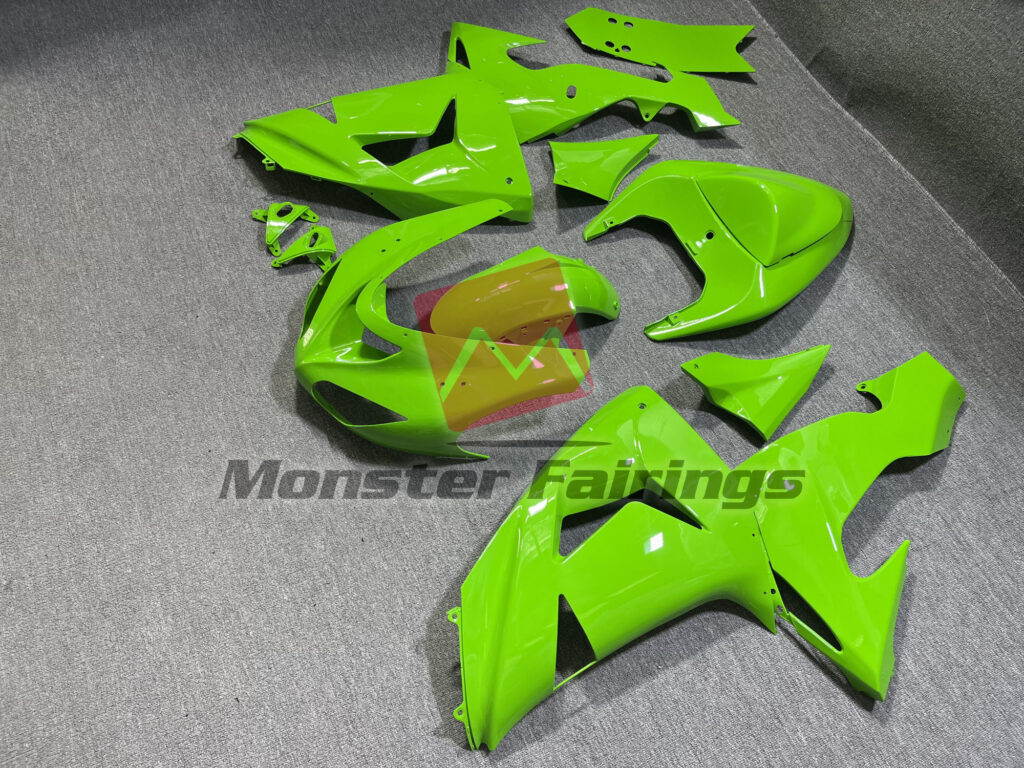 2006 - 2007 Kawasaki ZX10R Green fairing set - ABS injection, custom painted by Monster Fairings