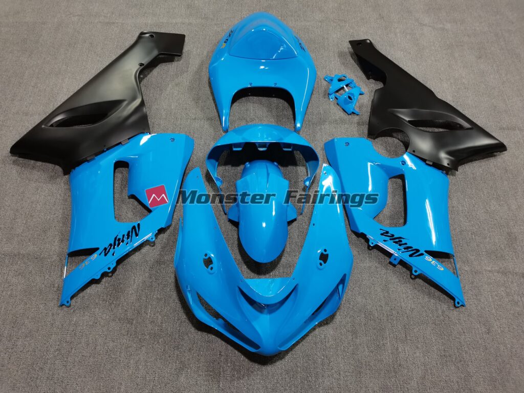 Kawasaki ZX6R 2005 - 2006 Vibrant Blue ABS fairings - custom motorcycle bodywork kit by Monster Fairings