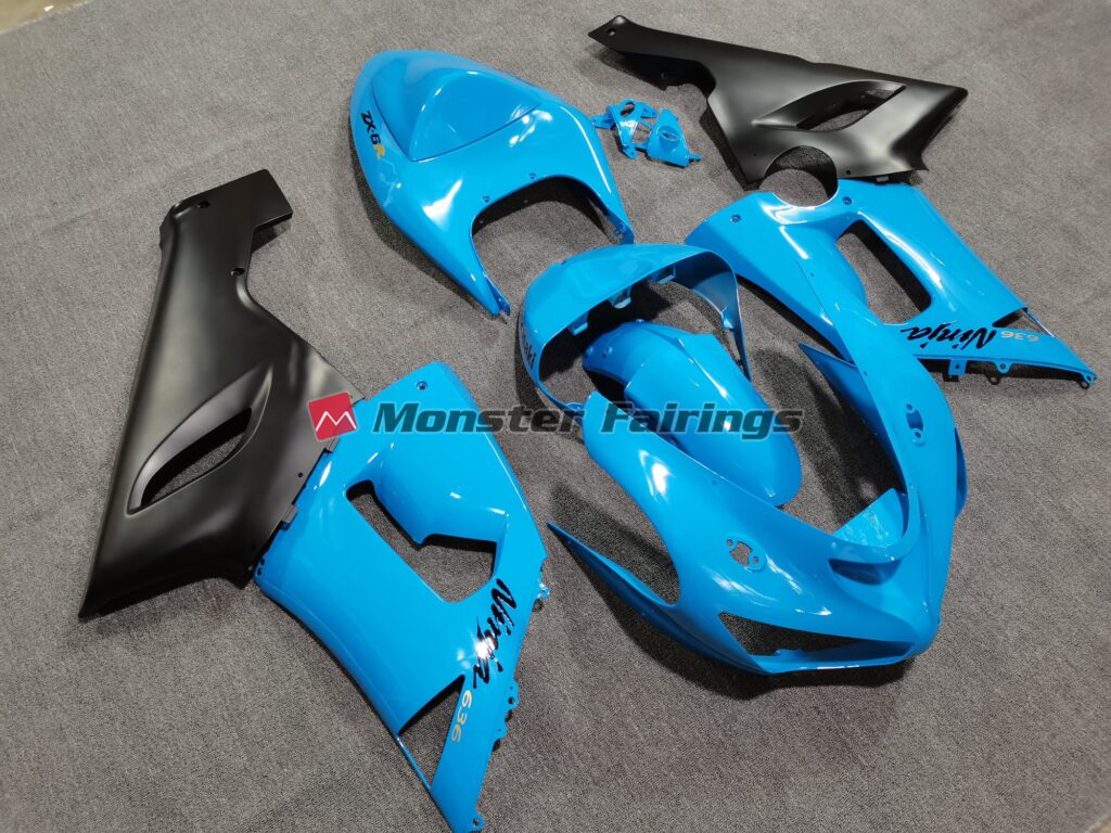 Vibrant Blue ABS fairings for Kawasaki ZX6R 2005 - 2006 - premium OEM fit kit by Monster Fairings